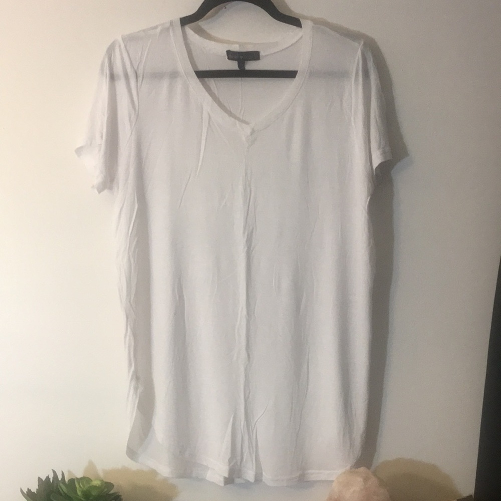 NWOT basic white v neck flowy tee